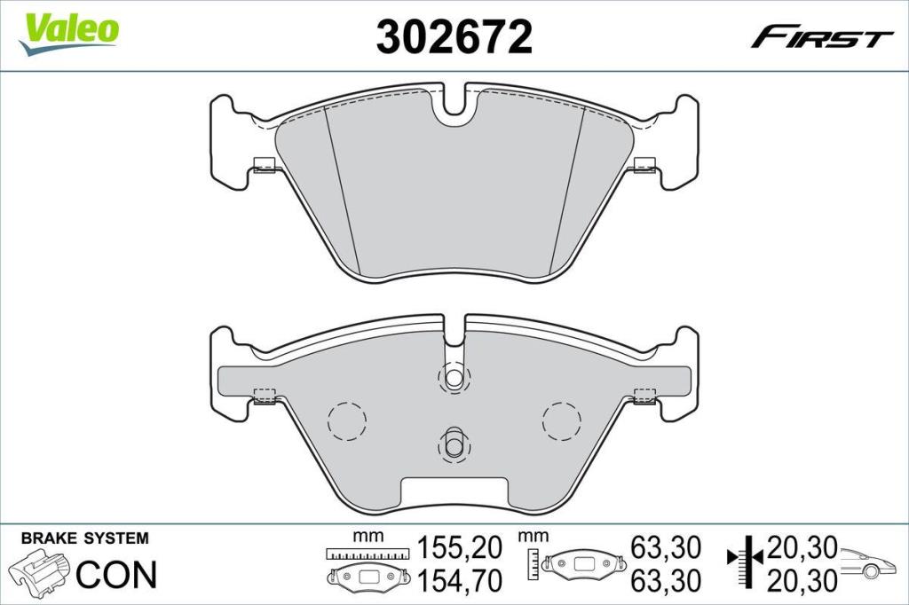 Jogo de 4 pastilhas de travão VALEO ref. 302672